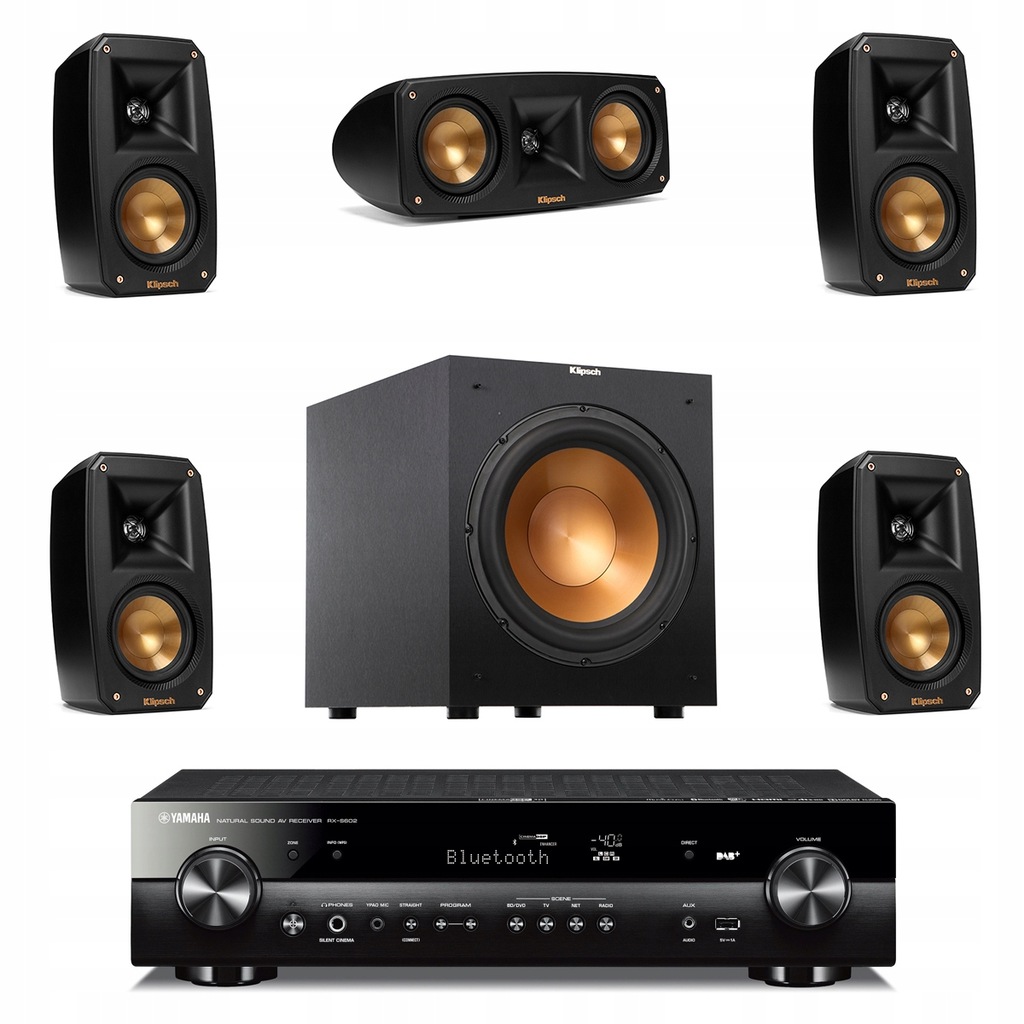 KLIPSCH Theater Pack + R-12SW + YAMAHA RX-S602