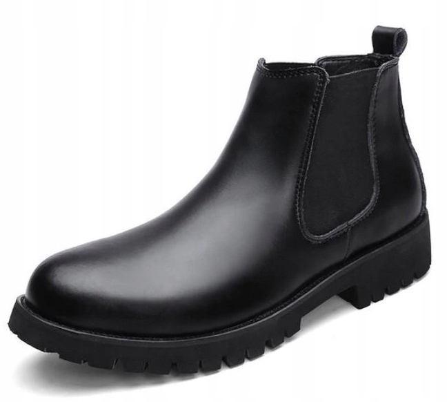 Męskie Zimowe Krótkie Buty Botki z Futerkiem 45