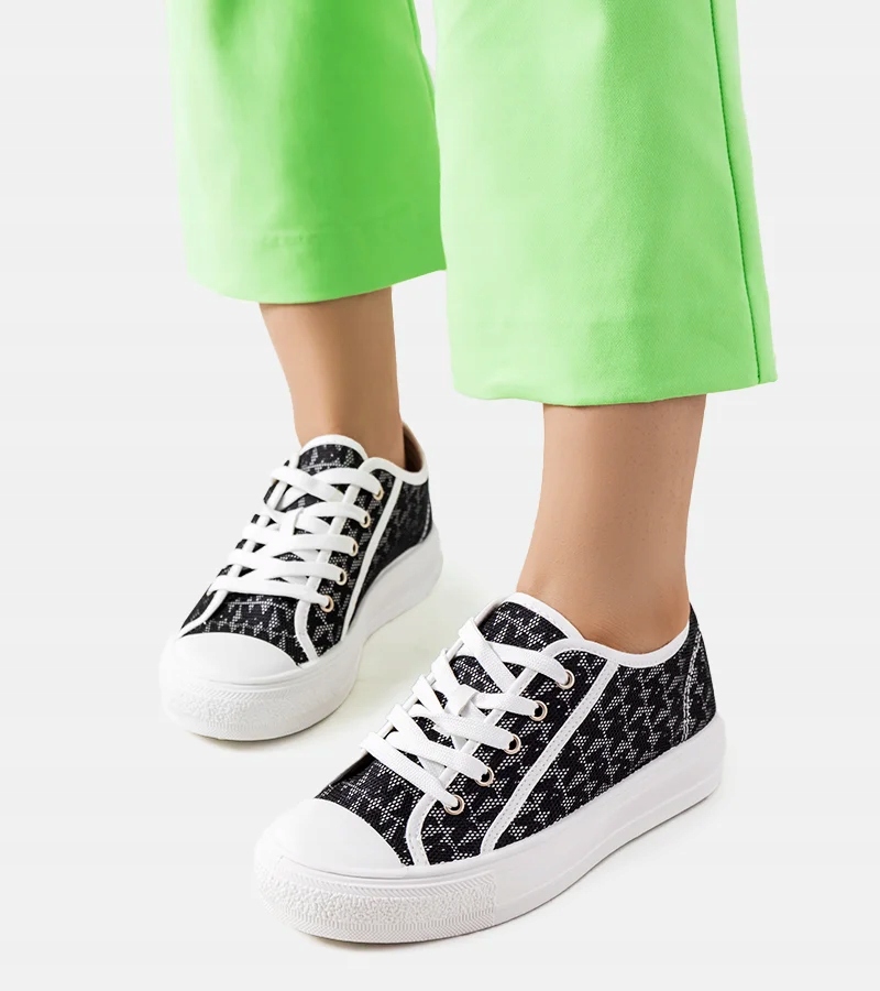 Czarne trampki damskie buty sneakersy 21-Q19 17531 rozmiar 36