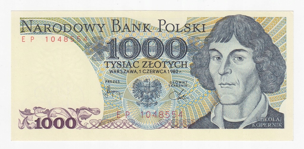 Banknot 1000 zł 1982, seria EP, UNC-