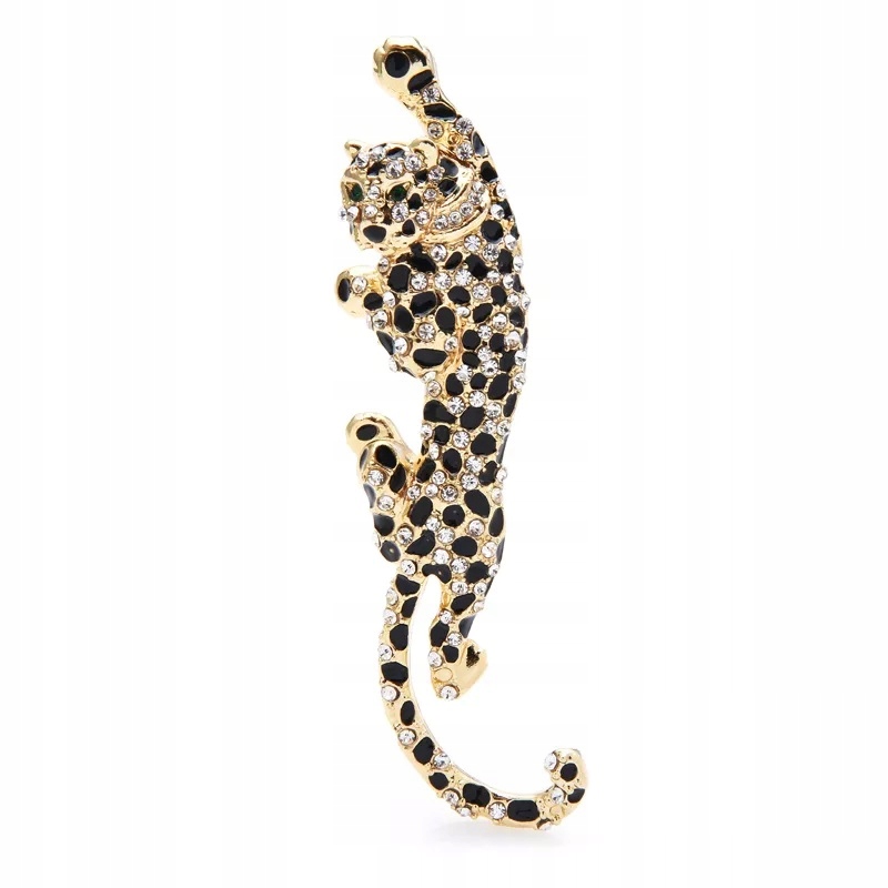 Śliczna elegancka Broszka przypinka Złoto - Czarna Pantera Jaguar