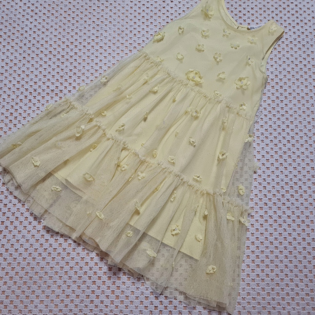H&M sukieneczka z brokatowego tiulu r.116