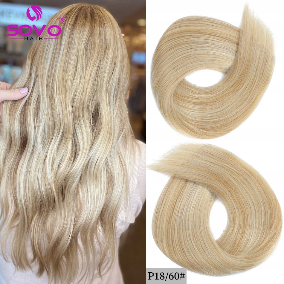 7Pcs Clip In Hair Extension 100% Remy Human Hair Natural Color Clip-On