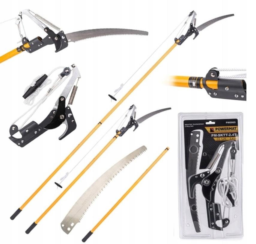 NOŻYCE TELESKOPOWE OGRODOWE SEKATOR PIŁA NA WYSIĘGNIKU 2w1+ LEJKI GRATIS