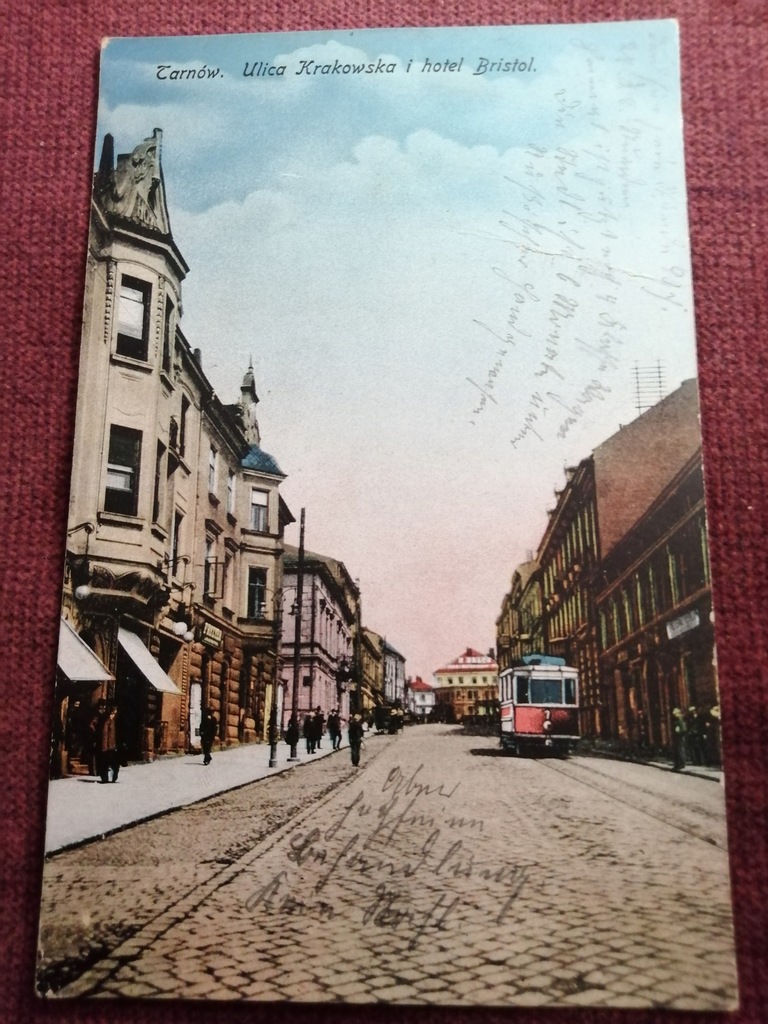 TARNÓW 1915- UL. KRAKOWSKA - TRAMWAJ - HOTEL BRISTOL-FRYZJER