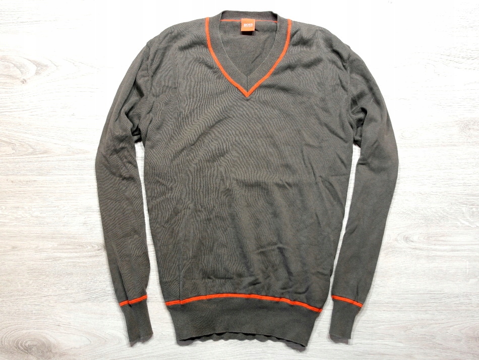 HUGO BOSS _ FIRMOWY CIEPŁY SWETER Z LOGO _ L/XL