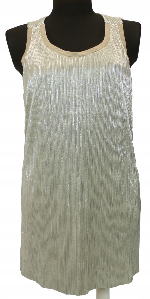Sukienka mini bez rękawów DESIGUAL metaliczna L