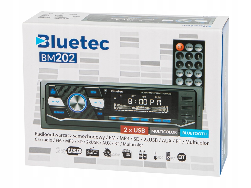 Купить Многоцветная Bluetooth-USB-автомобильная магнитола BLUETEC: отзывы, фото, характеристики в интерне-магазине Aredi.ru