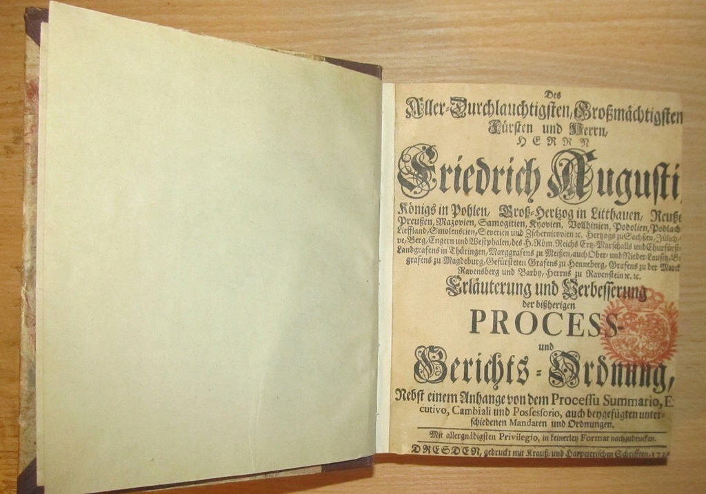 Des Alle Durchlauchtigsten, .. Augusti, Königs Pohlen - 1725 Prawo Polska