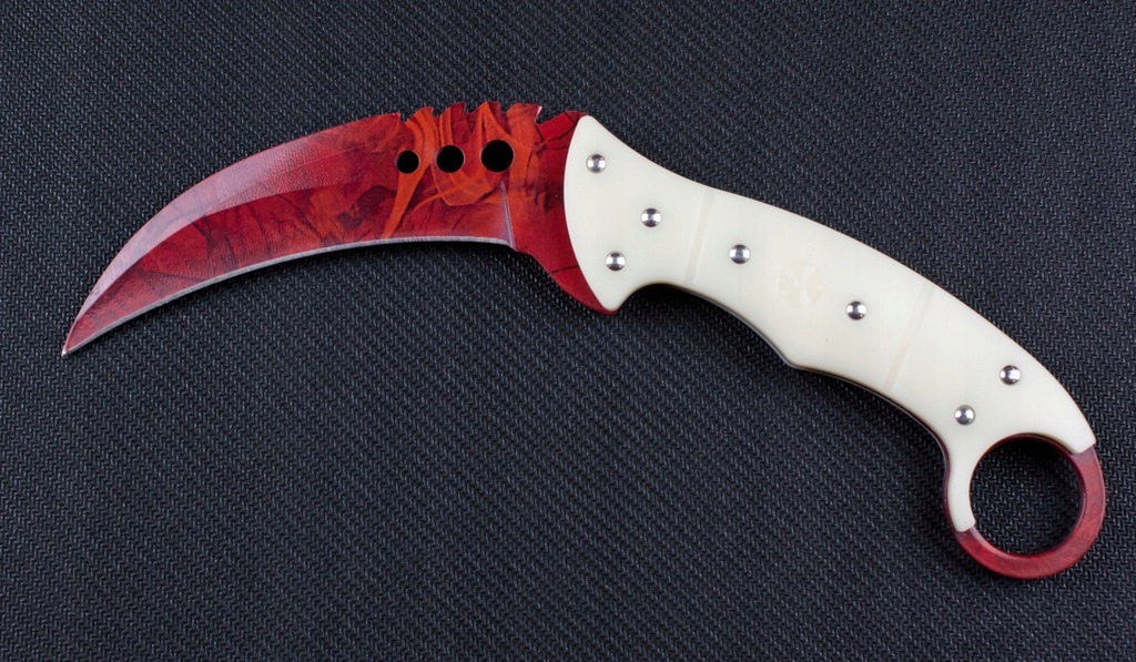 Nóż CS GO TALON Karambit REPLIKA STAL Doppler Ruby 10005968155