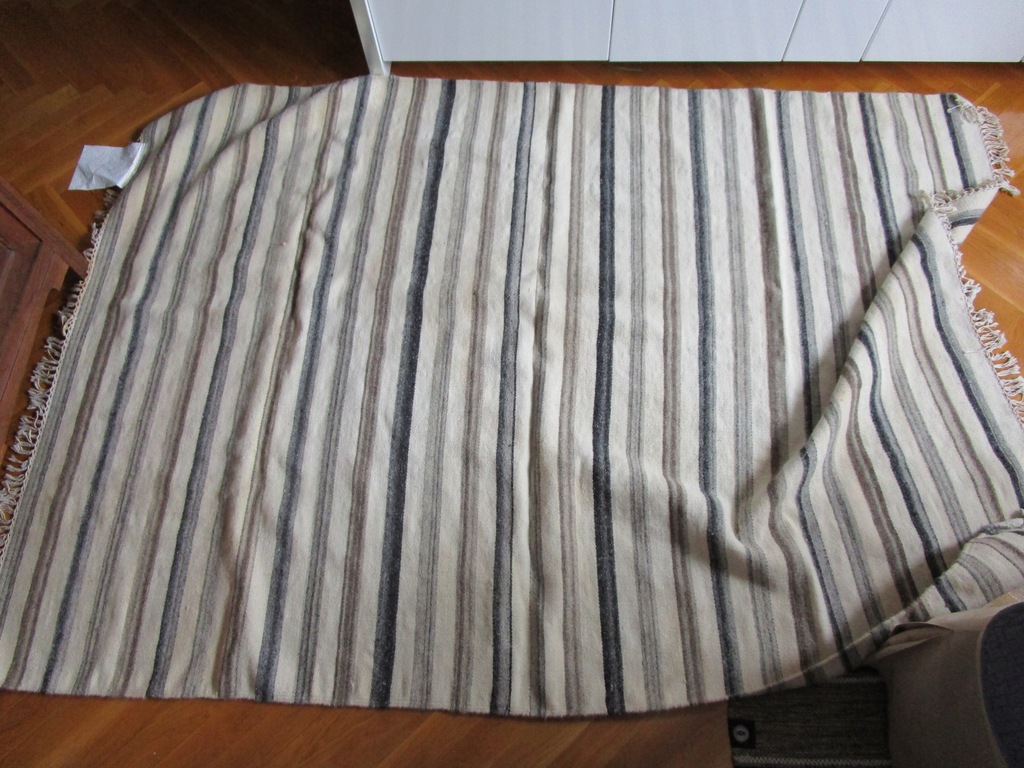 Kilim dywan Scandi wełna szary kremowy 160x230