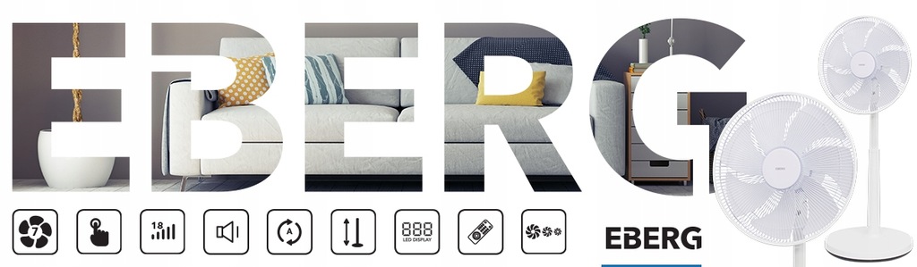 Купить EBERG NOE напольный вентилятор, светодиодный напольный вентилятор: отзывы, фото, характеристики в интерне-магазине Aredi.ru