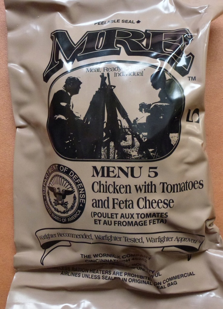 MRE MENU 5 CHICKEN WITH TOMATOES AND FETA CHEESE