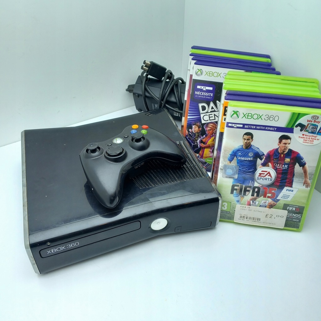 Konsola Microsoft Xbox 360 Slim 120 GB + pad + gier + Kinect
