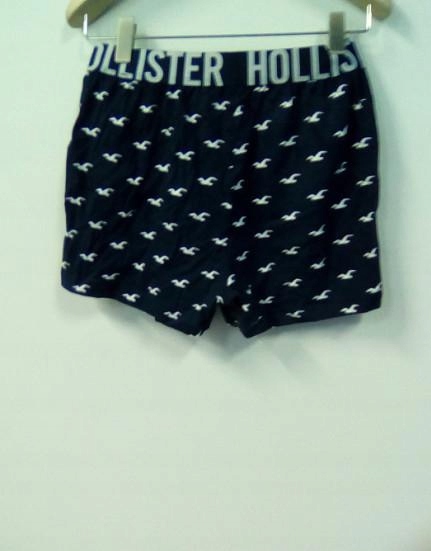 D1H406*HOLLISTER GRANATOWE BOKSERKI LOGO M A00