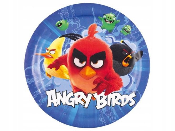 HIT! Talerzyki urodzinowe Angry Birds 23cm 8szt