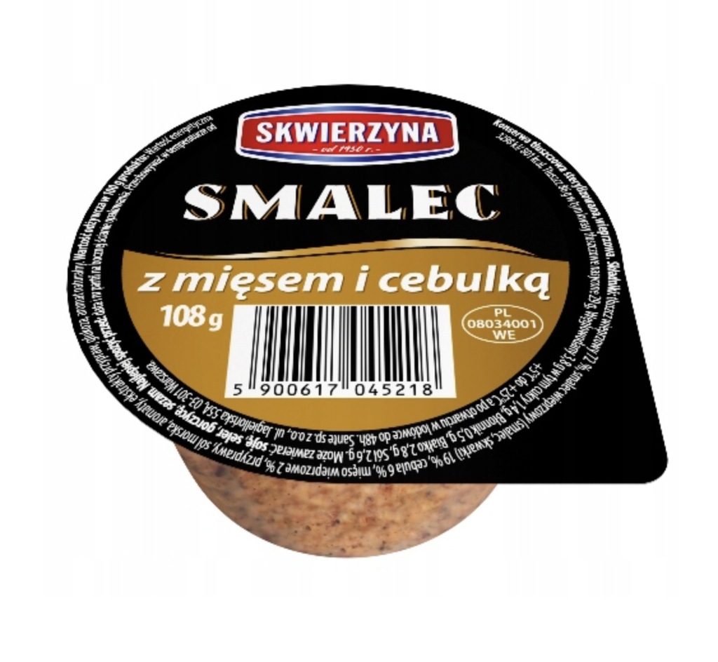 Skwierzyna Smalec z mięsem i cebulką 108g