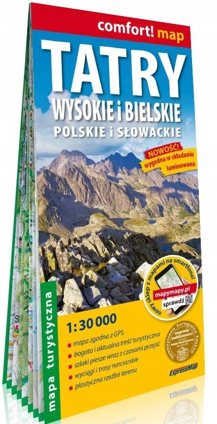 Tatry Wysokie i Bielskie polskie i słowackie Mapa