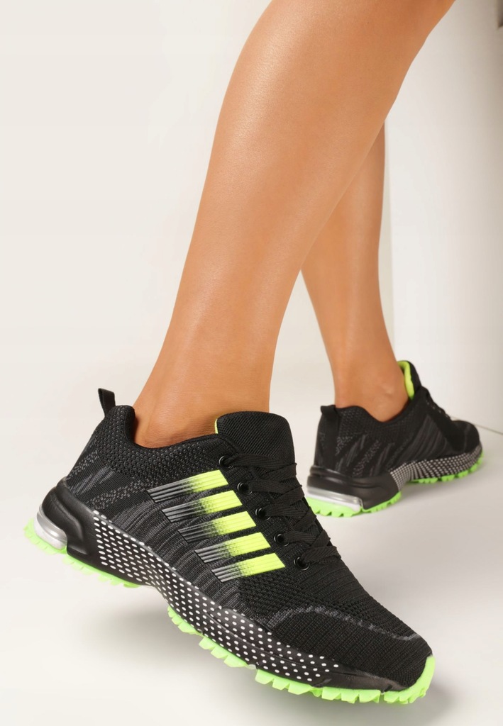 Born2Be Czarno-Zielone Buty Sportowe damskie