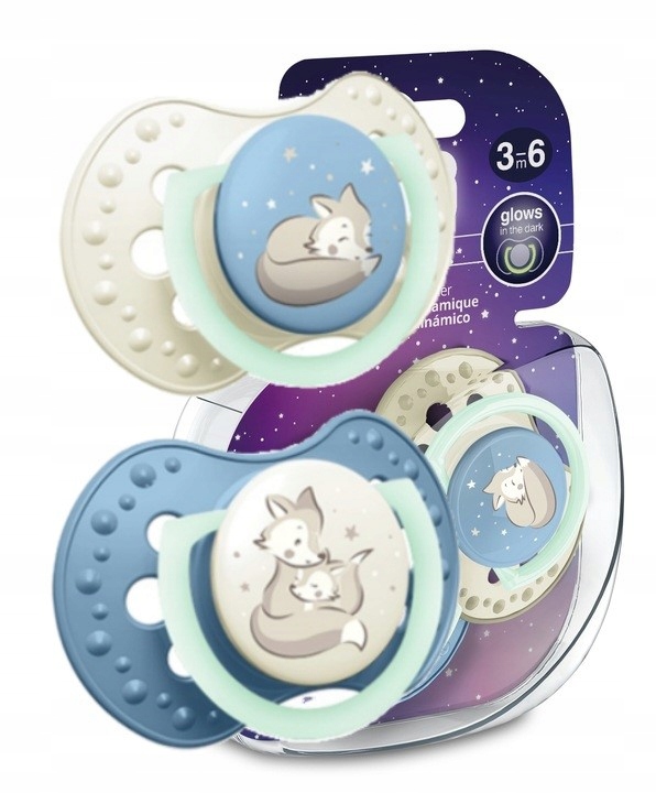 Lovi Smoczek Silikonowy DYNAMICZNY 3-6m ŚWIECĄCY Night&Day Boy