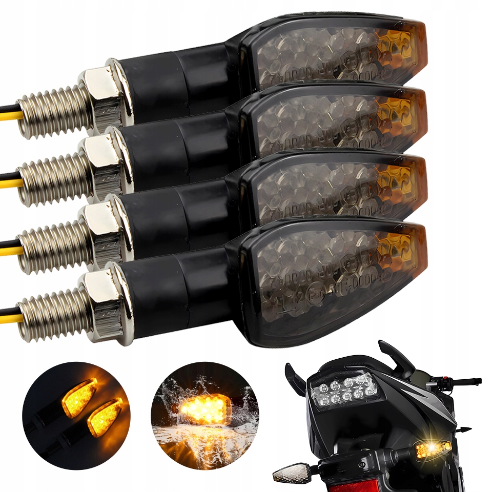 4SZT Kierunkowskazy motocyklowe czarne dymione LED