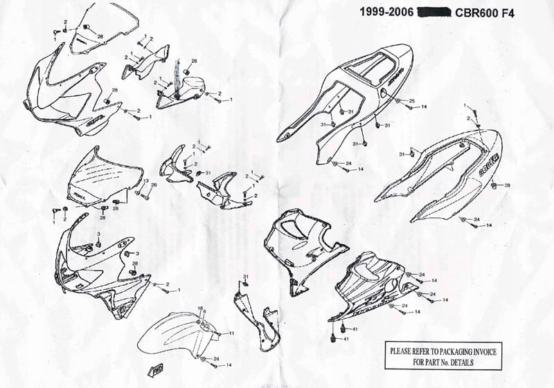 ŚRUB DO OWIEWEK HONDA CBR 600 F4 F4i 1999-2007