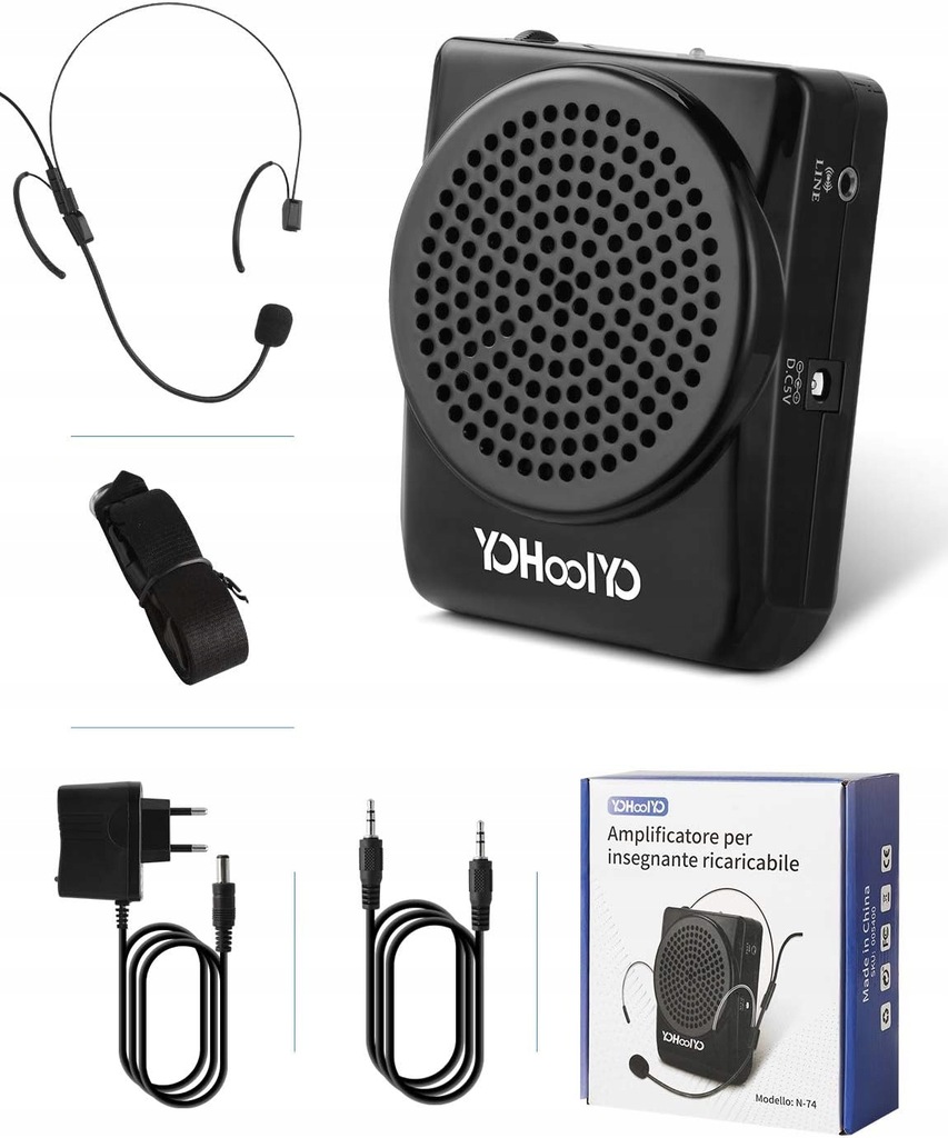 Przenośny mikrofon i wzmacniacz YOHOOLYO,Z GŁOŚNIKIEM,WZMACZNIACZ GŁOSU