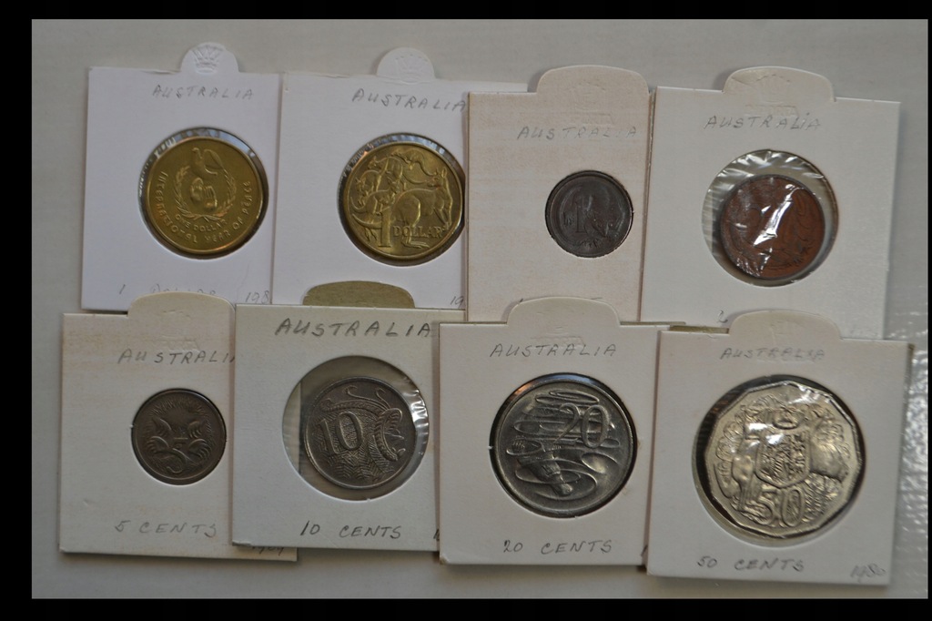 Australia - zestaw 8 monet - każda moneta inna - miks typów