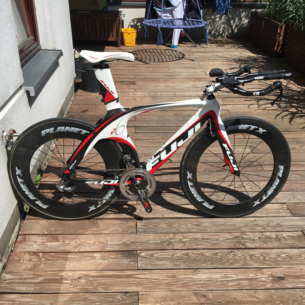 2013 Fuji D6 Di2 Tt Triathlon Road Bike Aero Handlebars Tt Bar On