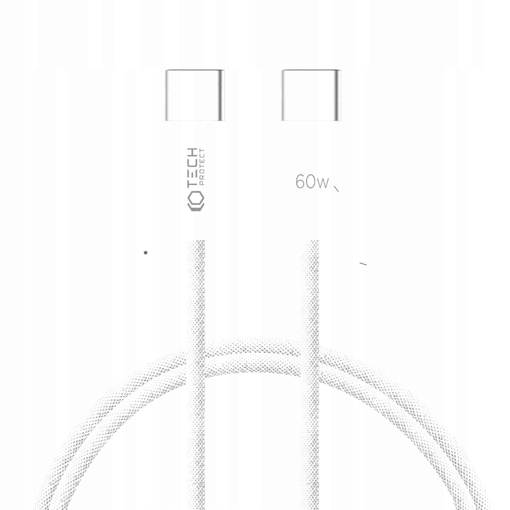TECH-PROTECT KABEL USB-C TYPE-C PD-60W 3A DO IPHONE 15 / MACBOOK - 100CM