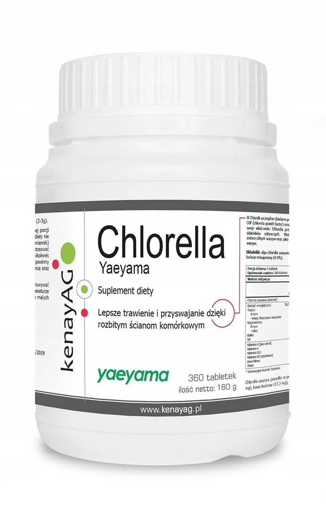 Chlorella Yaeyama (360 tabletek) - suplement diety