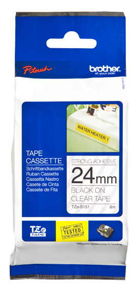 TZE-S151 LAMINATED TAPE M 8M 8M/BLACK ON CLEAR EXT