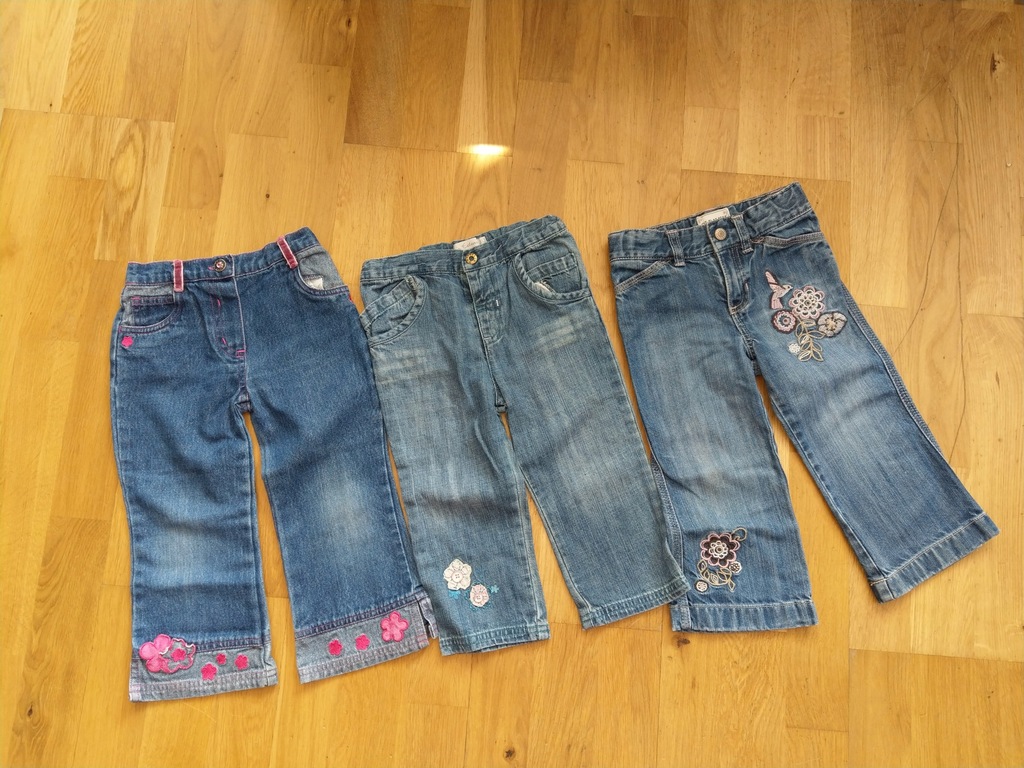 Spodnie jeansowe 3 sztuki rozm 86