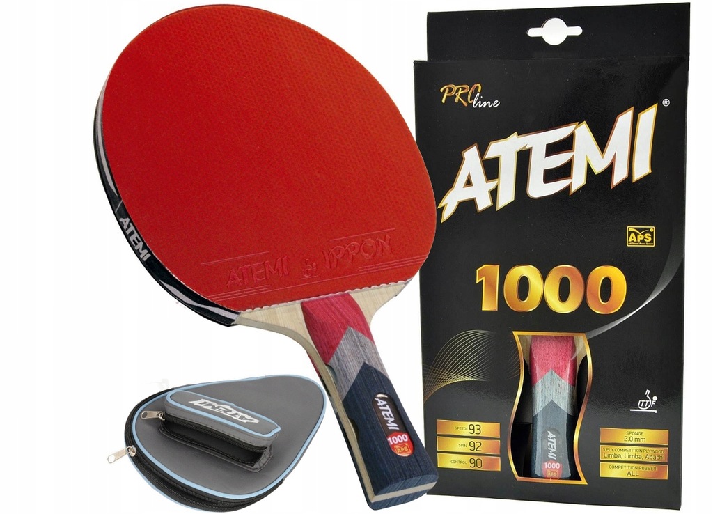 Zestaw ATEMI 1000 rakietka + pokrowiec +6 piłeczek - 6991627218 ...