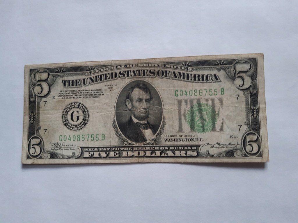 5 $ 1934 A USA