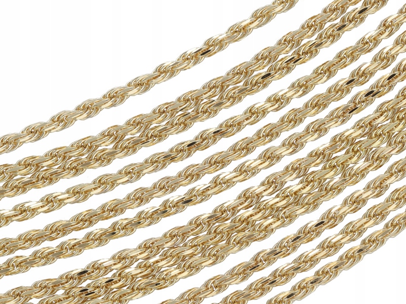 Złoty łańcuszek 585 splot korda 45cm chrzest 6,80g żółte złoto 14k prezent