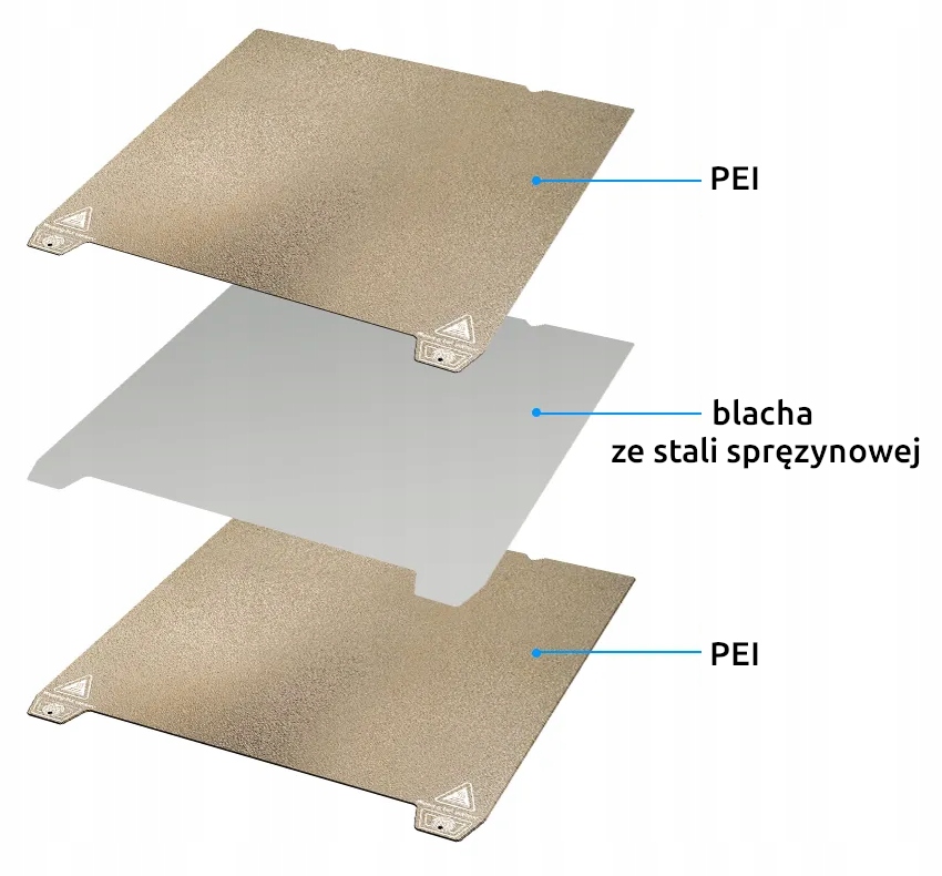 Magnetyczna elastyczna podkładka adhezyjna PEI 235 x 235 mm stal sprężynowa