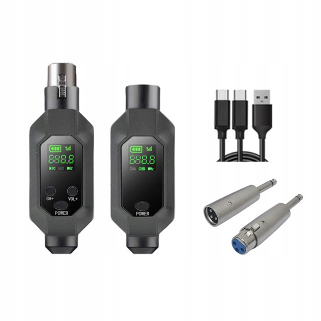 Mic Transmitter Receiver Universal Wireless Microphone System for 2in1
