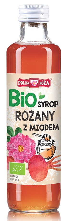 SYROP DO HERBATY RÓŻANY SŁODZONY MIODEM BIO 250 ml - POLSKA RÓŻA