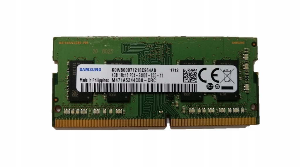 PAMIĘĆ RAM DDR4 SAMSUNG 4GB 1Rx16 PC4-2400T-SC0-11