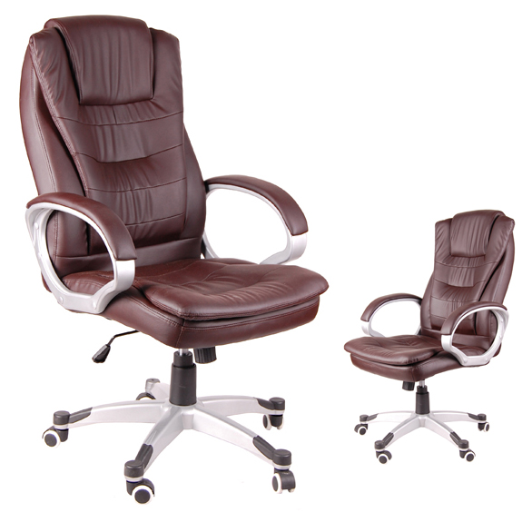 Wygodny Duzy Fotel Biurowy Krzeslo Bsl003 Brazowy