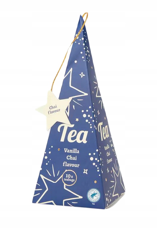 Świąteczna herbata w piramidce waniliowa 15g granatowa