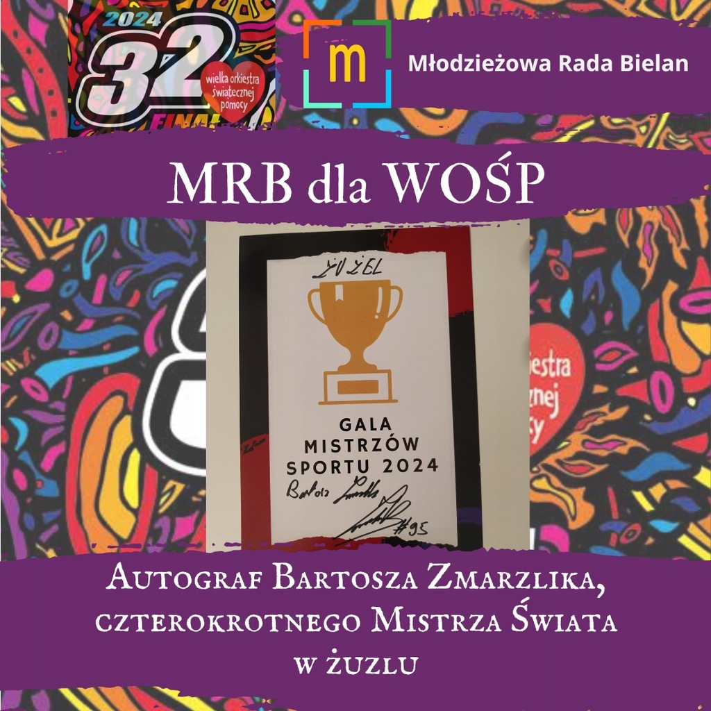 Autograf Bartosza Zmarzlika - czterokrotnego Mistrza Świata w żużlu