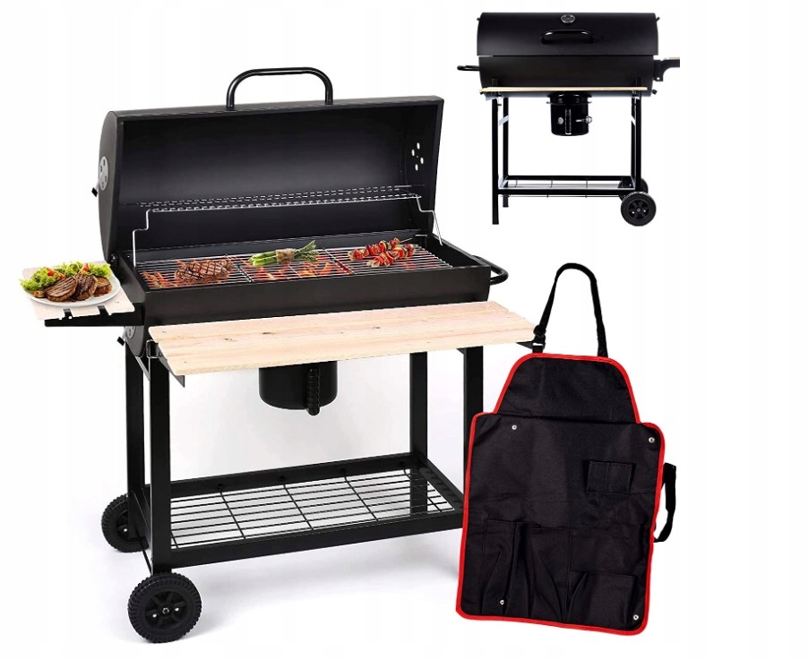 GRILL MASTER OKRĄGŁY BECZKA + FARTUCH