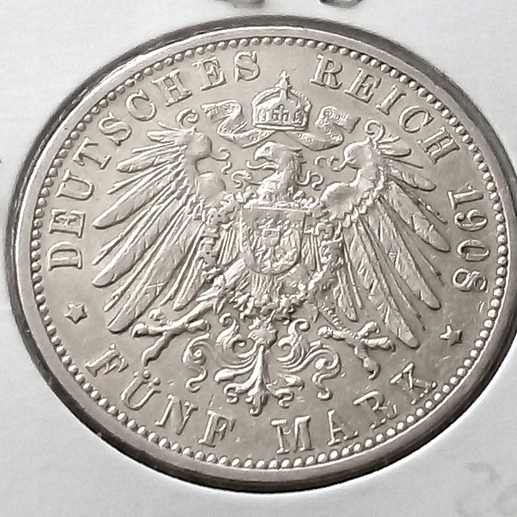 Купить Германская империя 5 марок, серебро 1908 г.: отзывы, фото, характеристики в интерне-магазине Aredi.ru