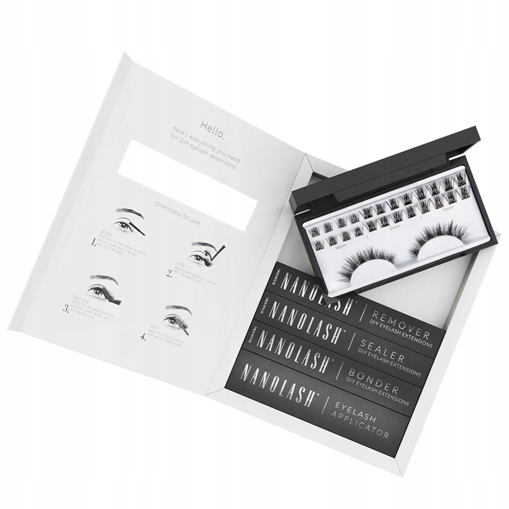 Nanolash DIY Extensions Starter Kit zestaw sztuczne rzęsy 10.12.14mm Ha P1