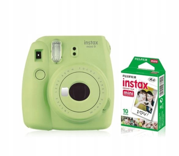 Aparat Instax Mini 9 zielony + wkład 10 sztuk