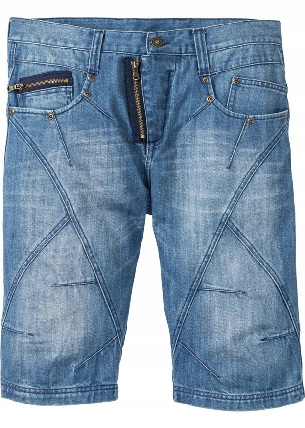 PM406 SPODENKI MĘSKIE KRÓTKIE JEANS 44 NIEBIESKIE