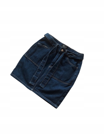 Spódnica prosta, jeansowa z paskiem r. S Mohito