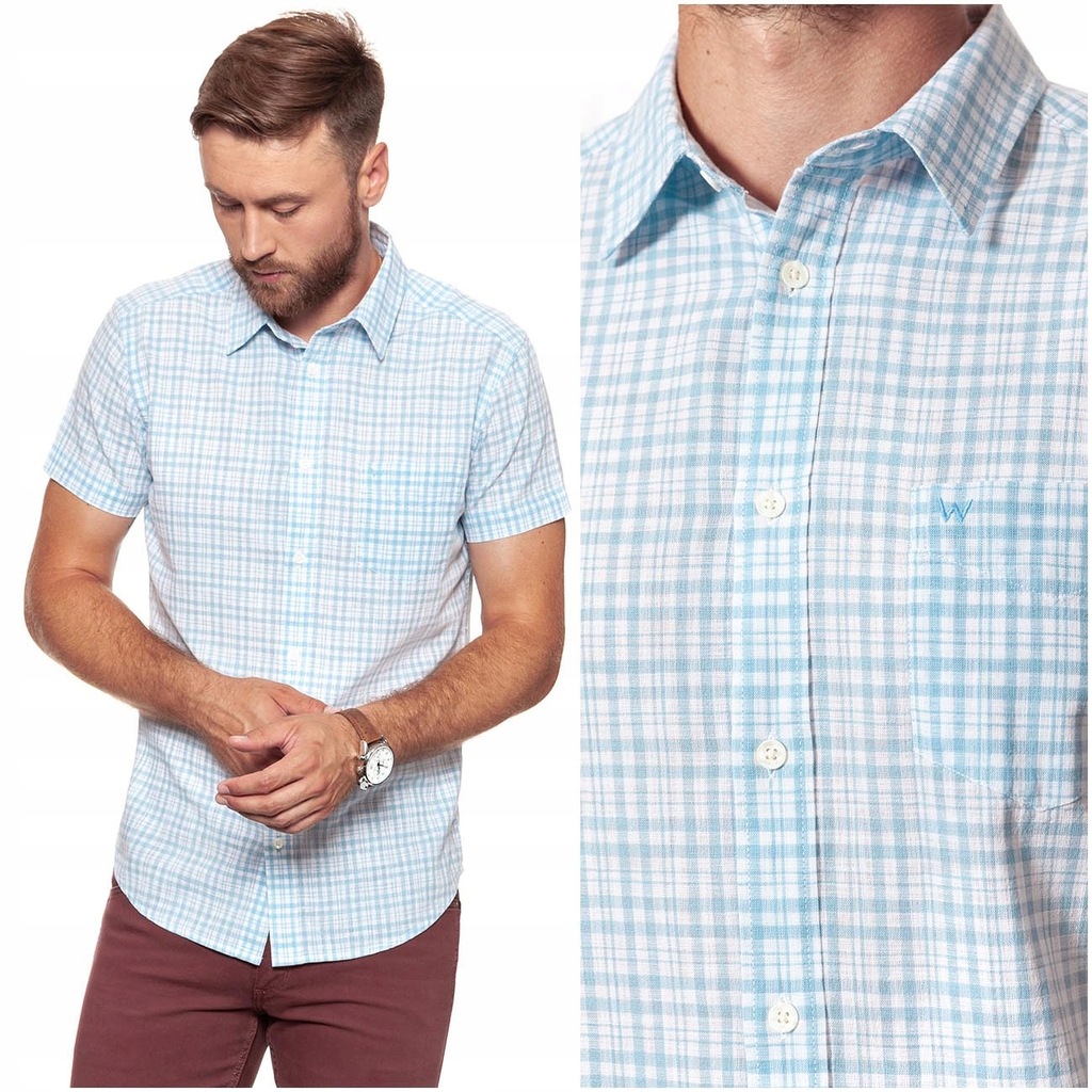 WRANGLER SS 1PKT SHIRT KRATA KOSZULA KRÓTKI RĘKAW